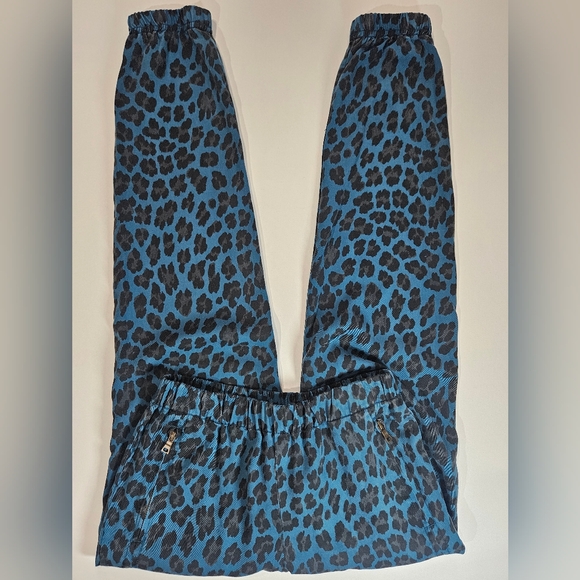 Young Fabulous & Broke Martino Leopard Print Joggers Womens Size XS Blue Black - Picture 6 of 10